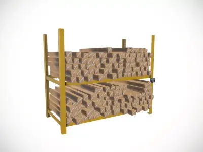 Wooden Block Rack 3D model
