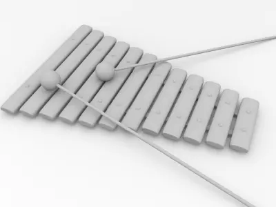 Xylophone colorful 3D model