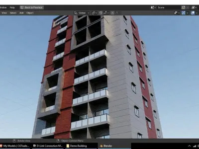 Residential Building Low-poly 3D model