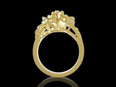 Luxury Floral Bloom Women Ring High Jewelry 620 3D print model