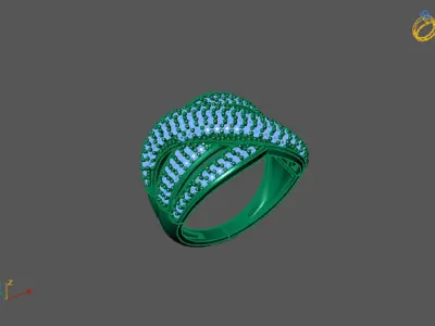 STL 3DM Print Ready Women Diamond Ring Lightweight Printable  3D print model 23
