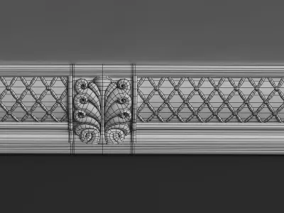 Cornice Moulding 3D Model with Classic Elements 3D model