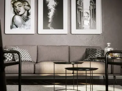 White Living ready to render in Cinema 4D and Corona 3D model