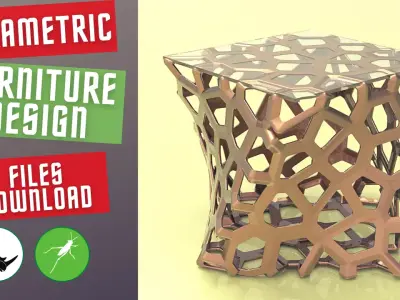 Parametric Table Design Grasshopper Rhino 3ds Download 3D model 3D model