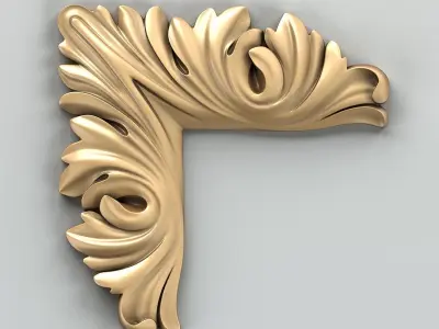 Carved decor corner 008 3D model