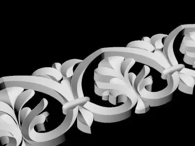 Central decor ornament for furniture 3D model 98