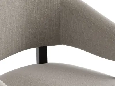 Curve Back Grey Dining Chair 3D model