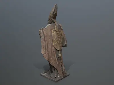 Man Statue Low-poly 3D model