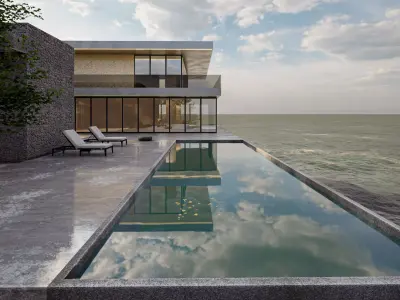 Luxurious Villa with Infinity Pool and Sea View - Lumion Ready 3D model