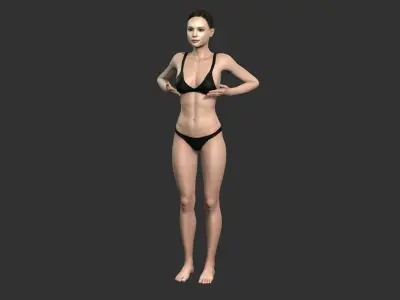 Game character Woman Low-poly 3D model purchase