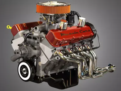  572 Engine - V8 Vintage Muscle Car Engine 3D model