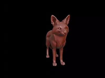 Fox Animal Sculpture 3D print model get