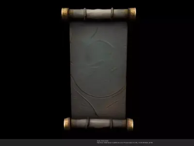 Stylized Historical Scroll - AI Low-poly 3D model