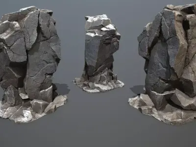 rocks Low-poly 3D model
