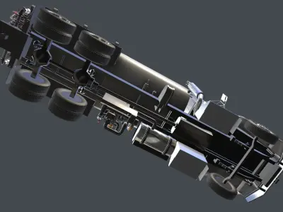 Kenworth T800 Water Tanker Truck Low-poly 3D model