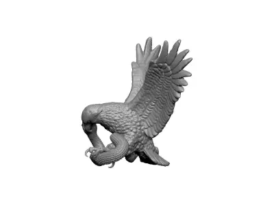 eagle hawk snake statue 3D print model