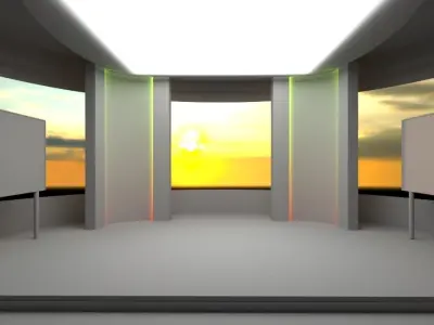 Sun Virtual Studio Circle TV Panel 3D model