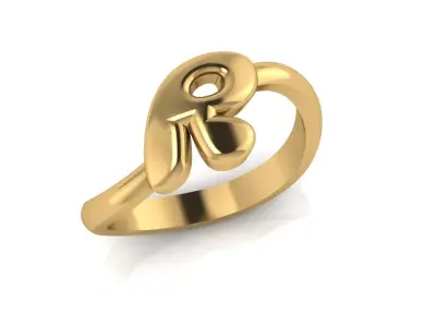 R alphabet baypass ring 3D print model