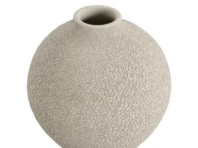 Ceramic vase with embossed pattern 3D model