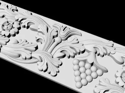 Central decor ornament for furniture 3D model 489