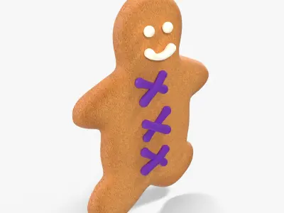 Gingerbread Cookie 8 Low-poly 3D model