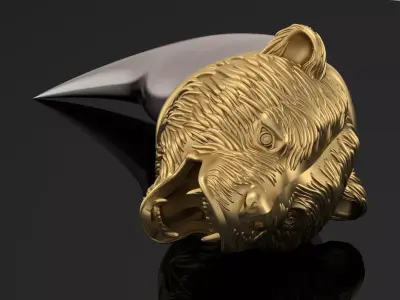 Jewelry Bear Tooth Pendant  Gold 3D print model