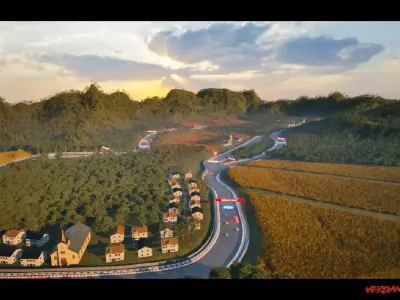 Verdant Ascent Rally - Realistic Race Track Environment Low-poly 3D model