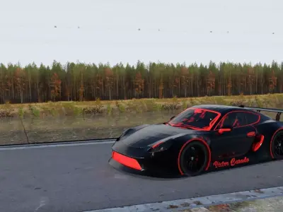 Porsche 911 GT Low-poly 3D model