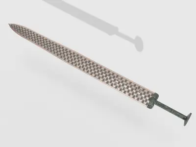 Yue Wang Gou Jian Sword Ancient Sword Bronze Weapon 3D model