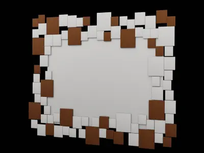 Mirror Geometrical Furniture Design Low-poly 3D model