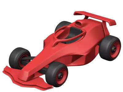Formula One Race Car Low-poly 3D model