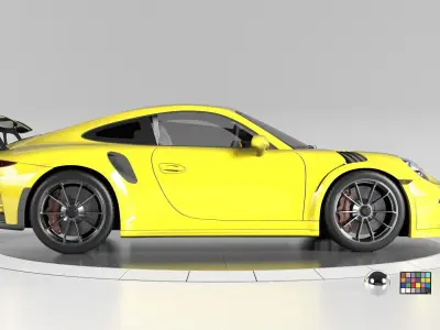porsche 911 GT3 RS-Rigged and textured-unreal-vray-redshift Low-poly 3D model