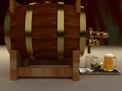 beer barrel 3D model