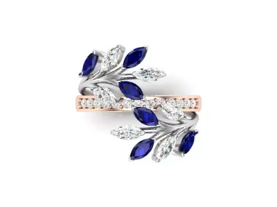 Tiffany Victoria vine Baypass Ring 3D print model