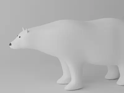 Cartoon Polar Bear 3D model