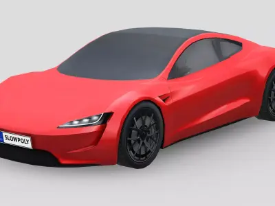 Tesla Roadster 2020 Low-poly 3D model