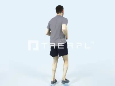 Portrait 07J Running Jogging Football Sports Man Low-poly 3D model purchase