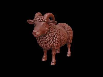 Sheep Animal Sculpture 3D print model