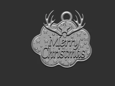merry christmas ornament 3d printable model 3D print model