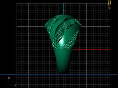 Women Stone Rings Diamond 3D print model 6