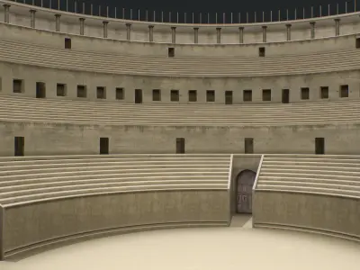 Colosseum Undamage Low-poly 3D model