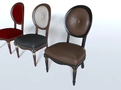 Chair Pack 4 Low-poly 3D model
