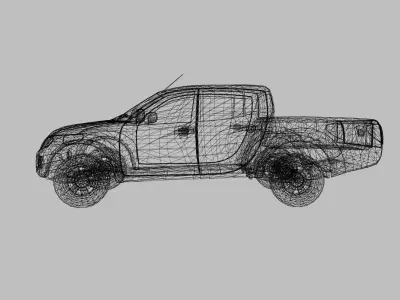 Pickup Car Rigged Low-poly 3D model