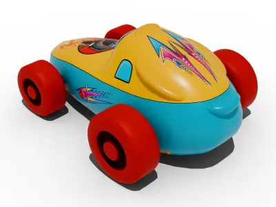 Cartoon Car Race Stylized Low Poly Racing Car Low-poly 3D model