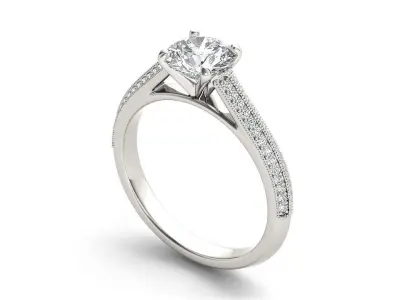 Solitaire ring model 3D print model 13