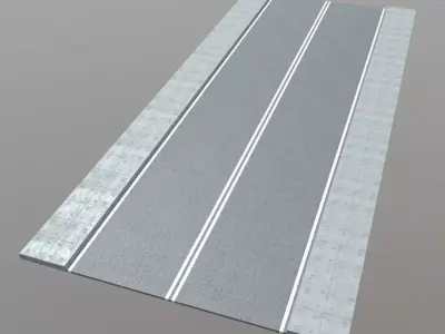 Street - Straight Low-poly 3D model