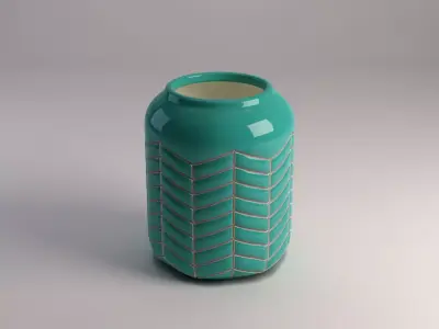 CERAMIC VASE---Toothed pattern 3D model