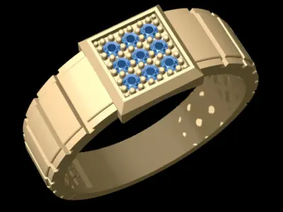 Simple Luxury Ring for men 3D print model