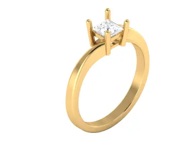 Princess Cut Diamond Engagement Rings for Women 3D print model