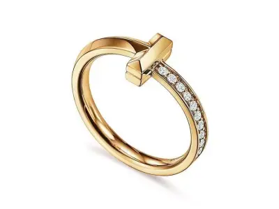 Tiffany T T1 Ring Printable File 15size Swiss 3D print model